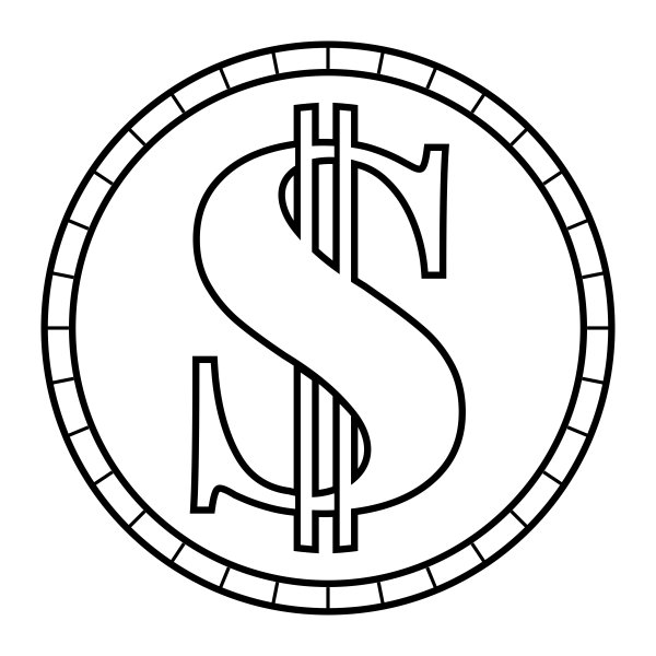 Знак доллара раскраска