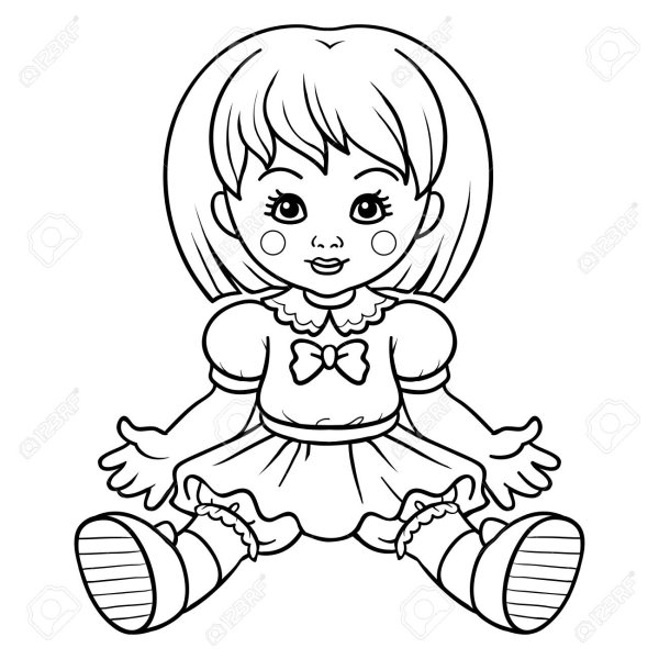 Кукла для детей черно белые