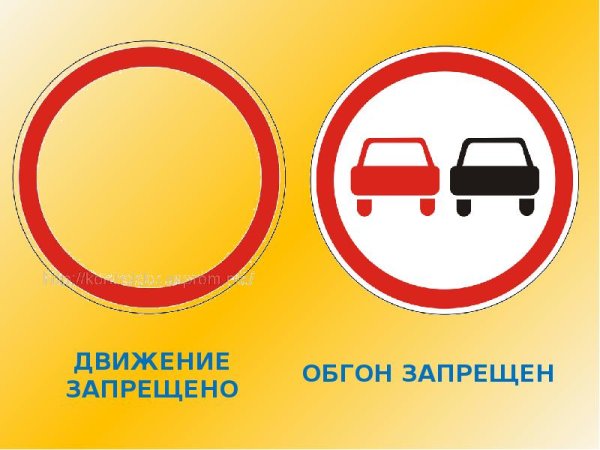Запрещающие знаки дорожного движения обгон запрещен