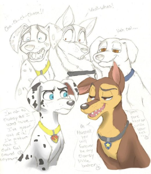 Paw Patrol Marshall x Chase арт