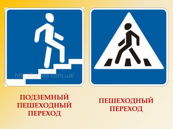 Знак Наземный и подземный пешеходный переход