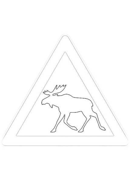 Дорожный знак Дикие животные раскраска