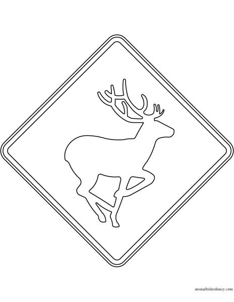 Дорожный знак олень