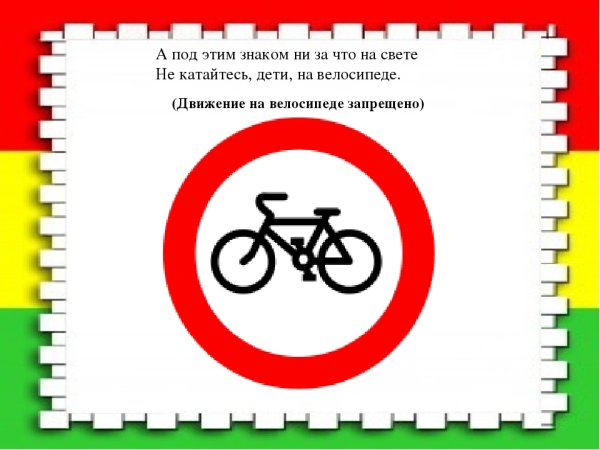 Дорожные знаки для детей велосипед