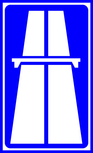 Синий знак автомагистраль