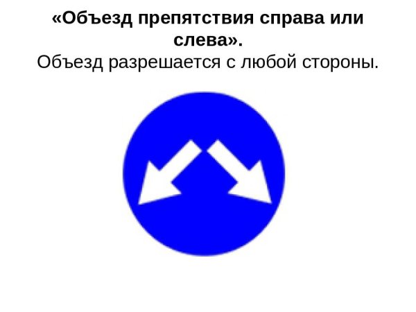 Объезд препятствия справа