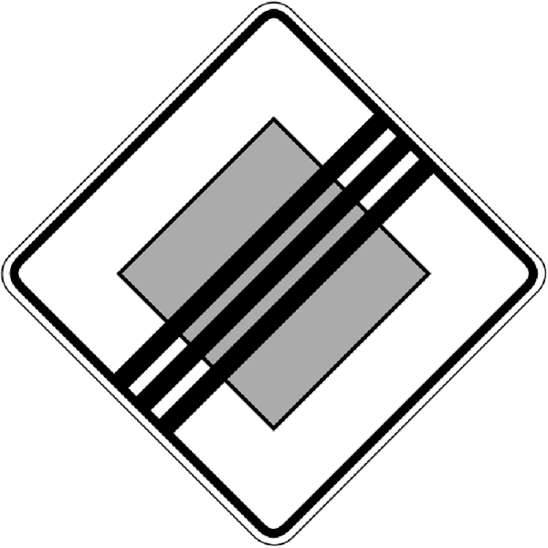 Знак конец главной дороги