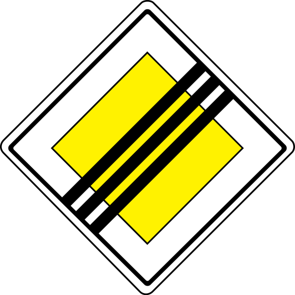Дорожный знак 2.2 конец главной дороги