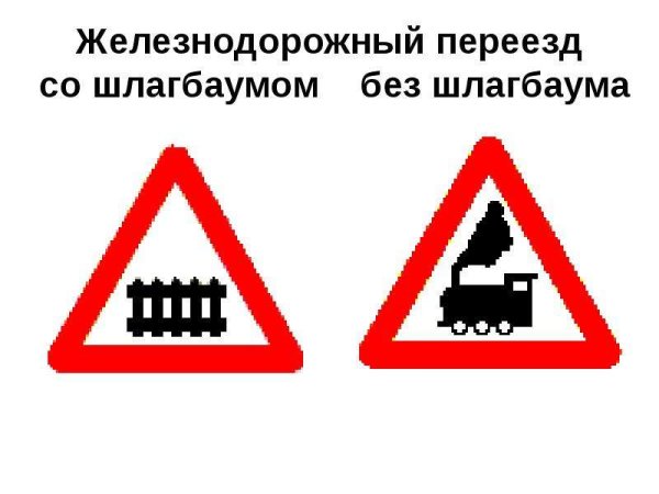 Знаки дорожного движения Железнодорожный переезд со шлагбаумом
