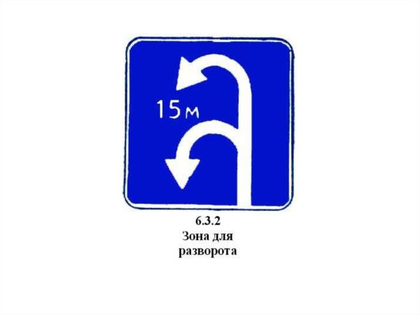 Знак 6.3.2 зона для разворота