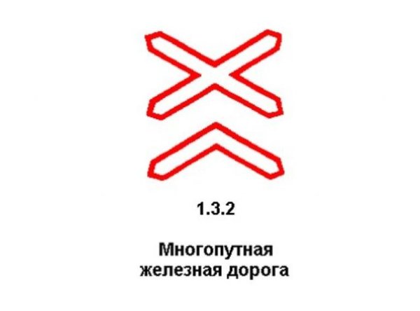 Дорожный знак 1.3.2 Многопутная железная дорога
