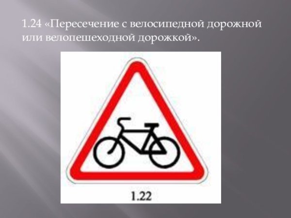 Знак 1.24 пересечение с велосипедной дорожкой