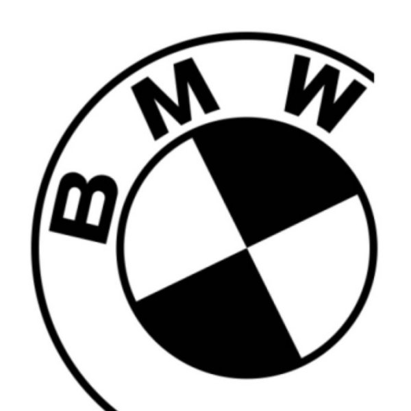 Знак БМВ черно белый