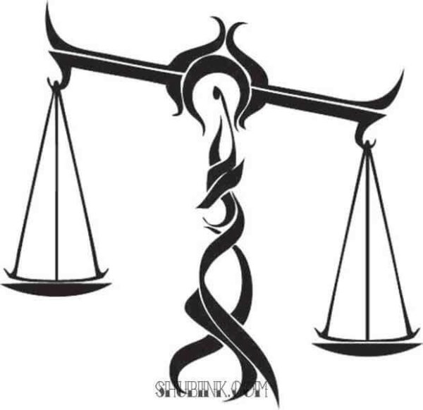 Тату трайбл Зодиак весы