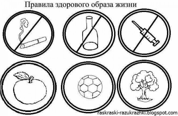 Вредные привычки раскраска