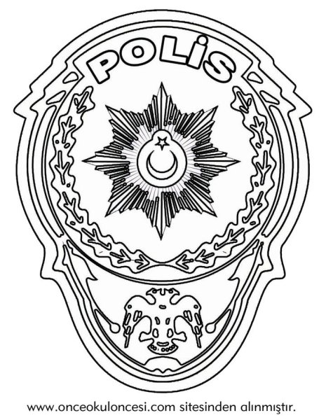 Значок полиции раскраска