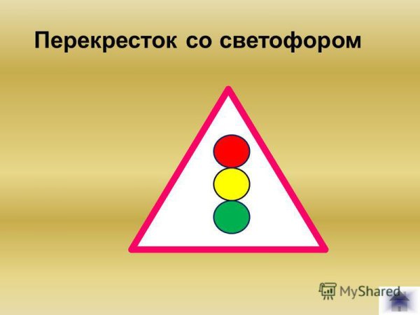 Перекресток со светофором и знаками