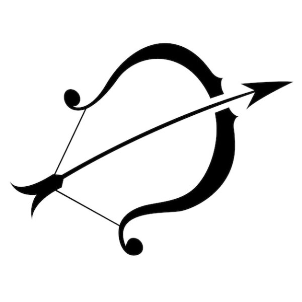 Стрелец знак зодиака вектор чб