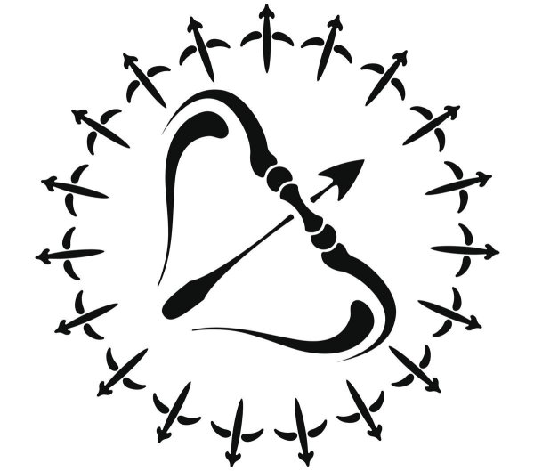Стрелец знак зодиака вектор чб