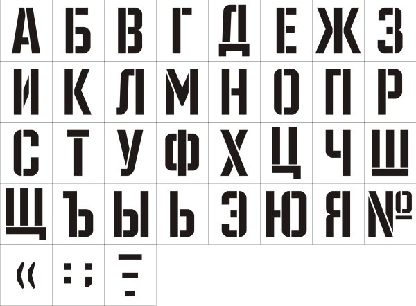 Трафаретные буквы