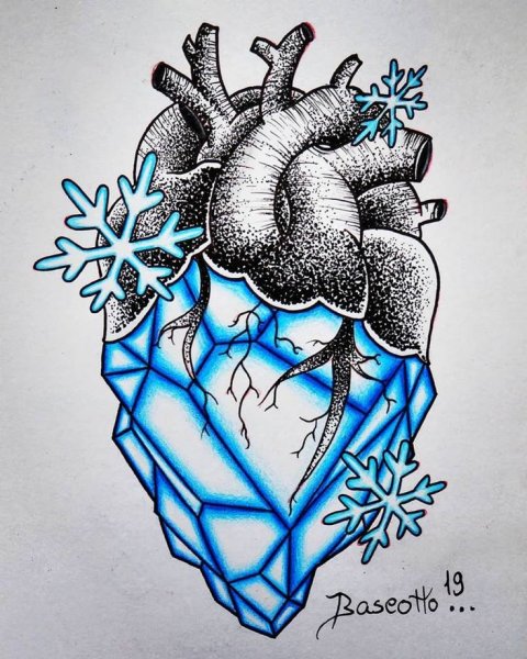 Сердце тату эскиз