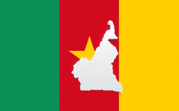 Flag Map of Cameroon