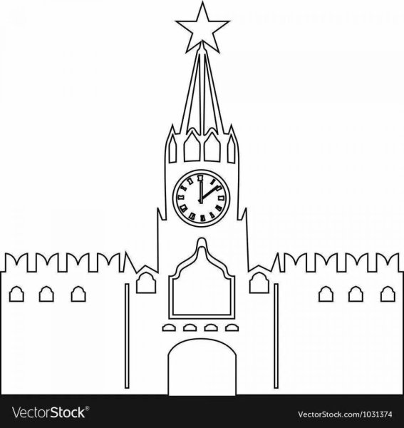 Спасская башня Московского Кремля вектор