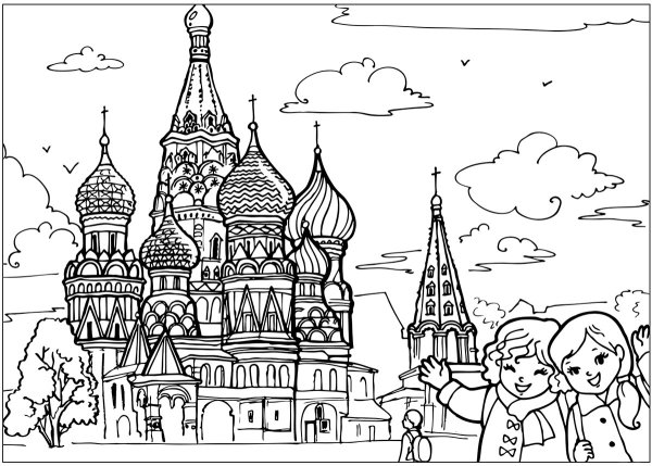 Собор Василия Блаженного контур