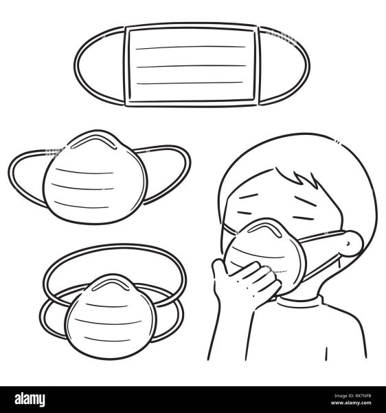 Раскраска маска медицинская