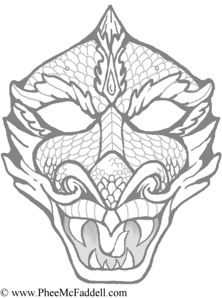 Трафареты маска китайского дракона (38 фото)