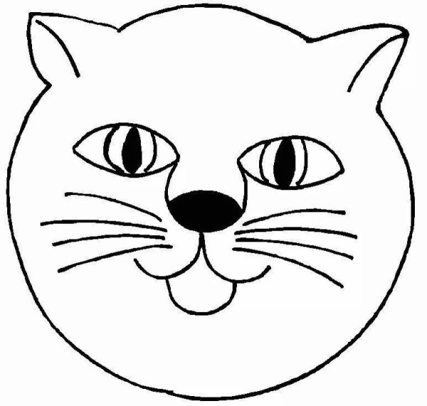 Мордочка кошки трафарет