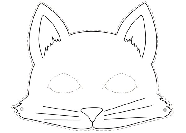 Трафареты маска кошка (46 фото)