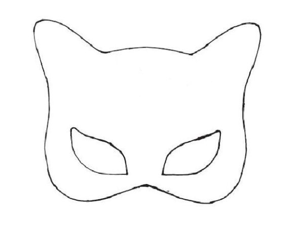 Выкройка маска кошки