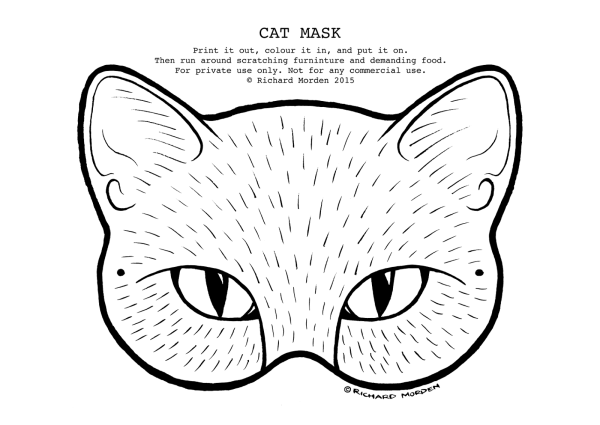 Маска кота раскраска