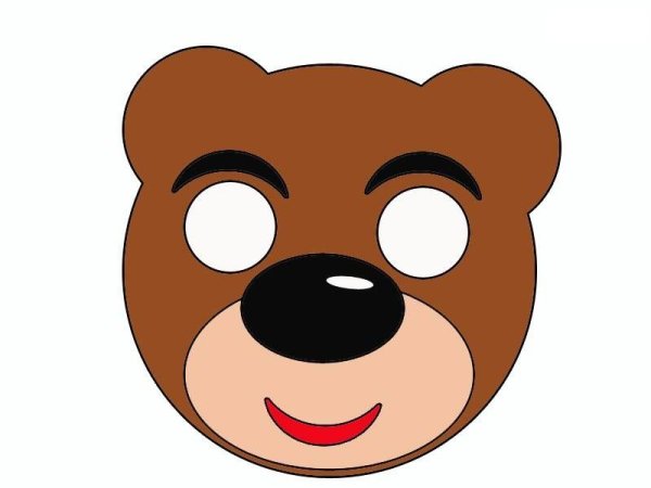 Маска медведя для детей