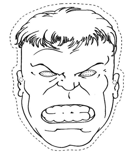 Раскраска маска Hulk