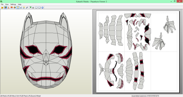 Маска Анбу из Наруто Papercraft