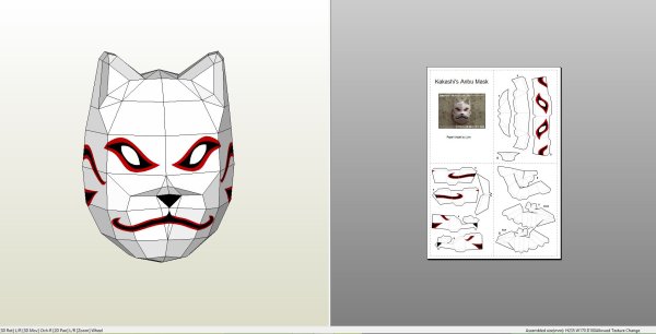 Маска Анбу из Наруто Papercraft