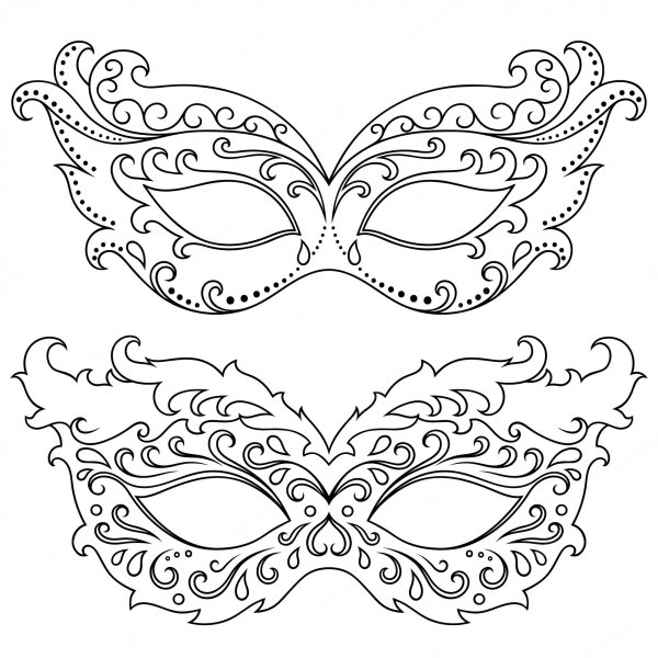 Трафарет карнавальной маски для девочки