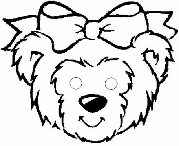 Маска медведя черно белая