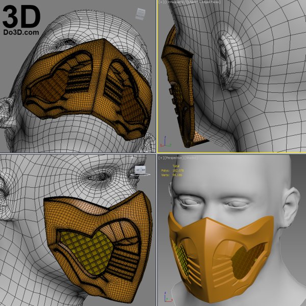Pepakura маски Mortal Kombat