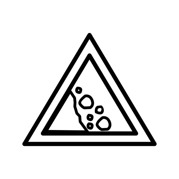Знак падение камней