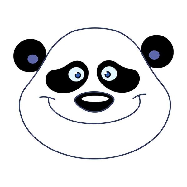 Трафареты панда маска (43 фото)