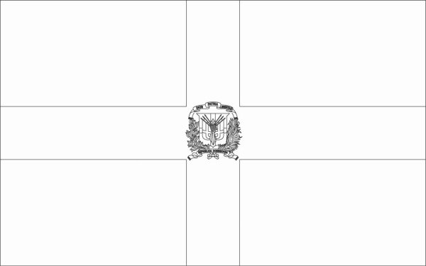 Флаг Доминиканская Республика раскраска