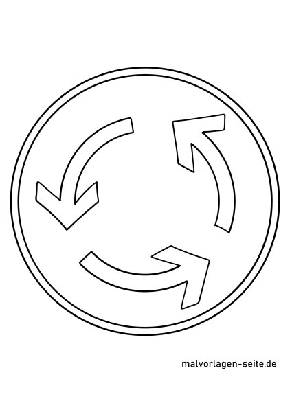 Знак круговое движение раскраска