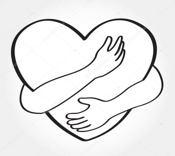 Трафареты руки держат сердце (38 фото)
