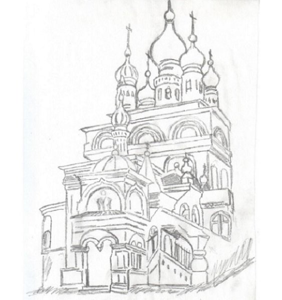 Троицкий собор Соликамск рисунок