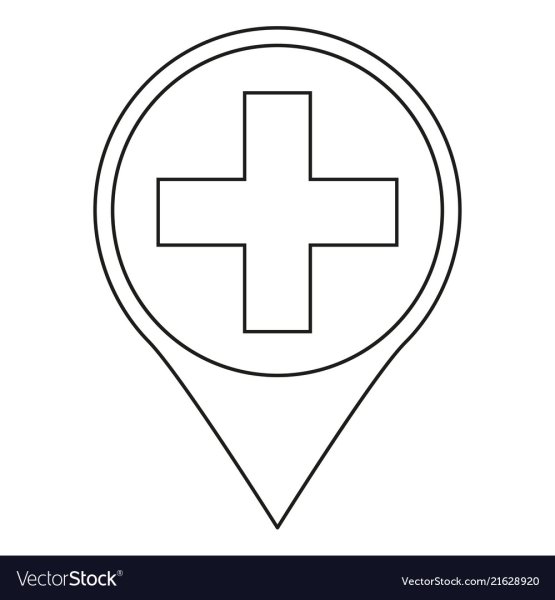 Знак больница чб