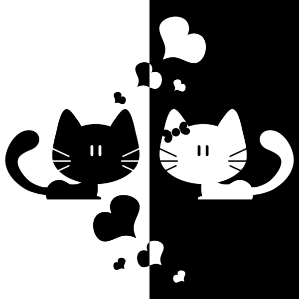 Милый котик силуэт