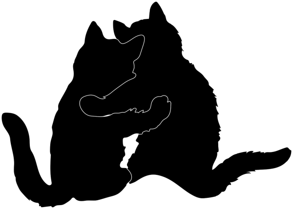 Силуэты котов и кошек